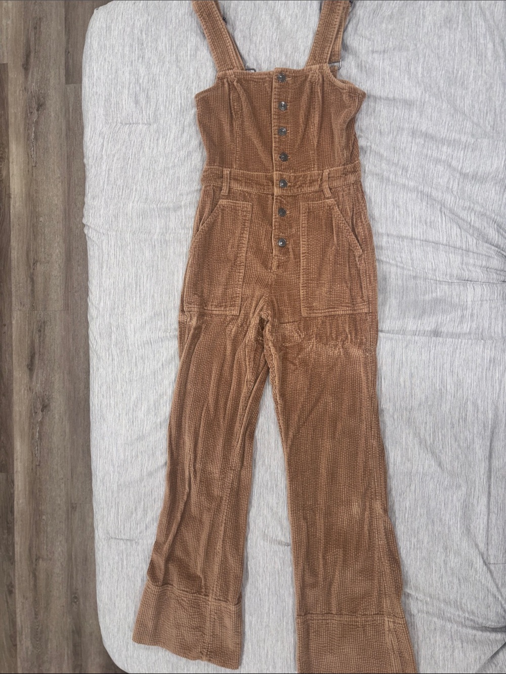 aerie Tan Corduroy Long Overalls